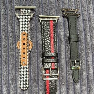 Stylish iWatch style (38-40) Bands Set - Black, Red, and Houndstooth